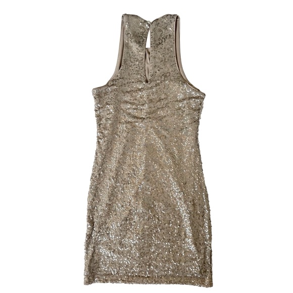 Hollister Gold Sequin Sheath Cocktail Party or Night Out Dress Size Small - Picture 4 of 9